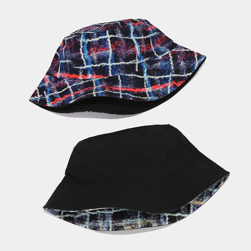 Wholesale Cotton Trendy Graffiti Check Bucket Hat